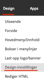 Designinnstillinger