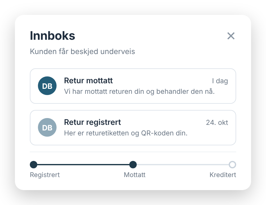 Kunden er oppdatert hele veien